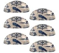 VAPOKF 6 maniglie a conchiglia per cassetti, semicircolari, utilizzate per camera da letto, cassettiera, armadio, porta della cucina, faro a ruota nautica, barca a vela