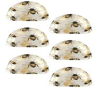 VAPOKF 6 maniglie a conchiglia per cassetti, semicircolari, utilizzate per camera da letto, cassettiera, armadio, porta della cucina, motivo a pettine con api
