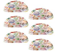 VAPOKF 6 maniglie a conchiglia per cassetti, semicircolari, utilizzate per camera da letto, cassettiera, armadio, porta della cucina, uova di Pasqua colorate, conigli