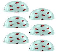 VAPOKF 6 maniglie a conchiglia per cassetti, semicircolari, utilizzate per camera da letto, cassettiera, armadio, porta della cucina, coccinelle dei cartoni animati
