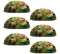VAPOKF 6 maniglie a conchiglia per cassetti, semicircolari, utilizzate per camera da letto, cassettiera, armadio, porta della cucina, scimmie dei cartoni animati, banana