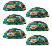 VAPOKF 6 maniglie a conchiglia per cassetti, semicircolari, utilizzate per camera da letto, cassettiera, armadio, porta della cucina, fiori, scimmia, foglie tropicali