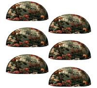 VAPOKF 6 maniglie a conchiglia per cassetti, semicircolari, utilizzate per camera da letto, cassettiera, armadio, porta della cucina, scimmia sulla foresta