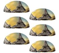 VAPOKF 6 maniglie a conchiglia per cassetti, semicircolari, utilizzate per camera da letto, cassettiera, armadio, porta della cucina, disegno architettura della Torre Eiffer