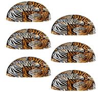 VAPOKF 6 maniglie a conchiglia per cassetti, semicircolari, utilizzate per camera da letto, cassettiera, armadio, porta della cucina, zebra, leopardo, tigre