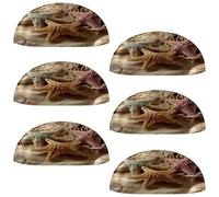 VAPOKF 6 maniglie a conchiglia per cassetti, semicircolari, utilizzate per camera da letto, cassettiera, armadio, porta della cucina, rete di sabbia da spiaggia con stelle marine