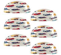 VAPOKF 6 maniglie a conchiglia per cassetti, semicircolari, utilizzate per camera da letto, cassettiera, armadio, porta della cucina, auto da corsa dei cartoni animati