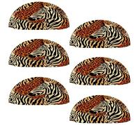 VAPOKF 6 maniglie a conchiglia per cassetti, semicircolari, utilizzate per camera da letto, cassettiera, armadio, porta della cucina, zebrata con pelle leopardata