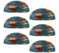 VAPOKF 6 maniglie a conchiglia per cassetti, semicircolari, utilizzate per camera da letto, cassettiera, armadio, porta della cucina, scimmia carina e banana