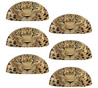 VAPOKF 6 maniglie a conchiglia per cassetti, semicircolari, utilizzate per camera da letto, cassettiera, armadio, porta della cucina, texture leopardata feroce