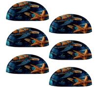VAPOKF 6 maniglie a conchiglia per cassetti, semicircolari, utilizzate per camera da letto, cassettiera, armadio, porta della cucina, tartaruga stellata stella marina