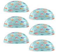 VAPOKF 6 maniglie a conchiglia per cassetti, semicircolari, utilizzate per camera da letto, cassettiera, armadio, porta della cucina, squisite conchiglie colorate