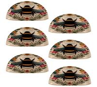 VAPOKF 6 maniglie a conchiglia per cassetti, semicircolari, utilizzate per camera da letto, cassettiera, armadio, porta della cucina, ghirlanda di fiori con api