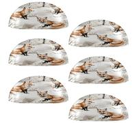 VAPOKF 6 maniglie a conchiglia per cassetti, semicircolari, utilizzate per camera da letto, cassettiera, armadio, porta della cucina, tre volpi sulla neve