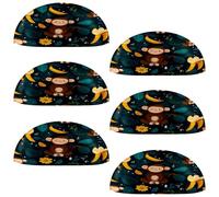 VAPOKF 6 maniglie a conchiglia per cassetti, semicircolari, utilizzate per camera da letto, cassettiera, armadio, porta della cucina, scimmia, banana, foglie tropicali