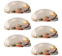 VAPOKF 6 maniglie a conchiglia per cassetti, semicircolari, utilizzate per camera da letto, cassettiera, armadio, porta della cucina, conchiglie colorate stelle marine sabbia