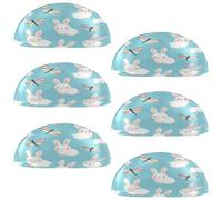 VAPOKF 6 maniglie a conchiglia per cassetti, semicircolari, utilizzate per camera da letto, cassettiera, armadio, porta della cucina, conigli, libellule