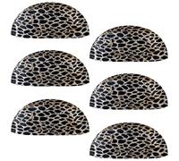 VAPOKF 6 maniglie a conchiglia per cassetti, semicircolari, utilizzate per camera da letto, cassettiera, armadio, porta della cucina, impronte leopardate nere