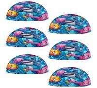 VAPOKF 6 maniglie a forma di conchiglia, semicircolari per cassetti, maniglie utilizzate per camera da letto, cassettiera, armadio, porta della cucina, squali dei cartoni animati