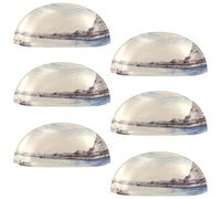 VAPOKF 6 maniglie a forma di conchiglia, semicircolari per cassetti, maniglie utilizzate per camera da letto, cassettiera, armadio, porta della cucina, disegno cielo blu, torre Eiffer Seine