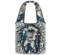 VAPOKF Astronauta Breaking the Wall Canvas Tote Borse, Borse a tracolla da donna, grande borsa da trasporto riutilizzabile borsa a tracolla per scuola, lavoro, ufficio, viaggi, shopping, casual