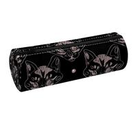 VAPOKF Astucci con stampa di volti di gatto, in pelle PU, astuccio per penne, cancelleria per studenti, astuccio per trucchi, per donne, ragazze, ragazzi, bambini, scuola e ufficio, Multi, 20x6.3x6.3