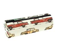 VAPOKF Astucci in pelle ecologica in poliuretano, con stampa di auto classiche, per studenti, cancelleria e trucchi, per donne, ragazze, ragazzi, bambini, scuola e ufficio, Multi, 20x6.3x6.3 CM
