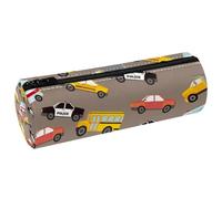 VAPOKF Astucci per matite con auto della polizia, scuolabus, taxi, in pelle PU, astuccio per cancelleria per studenti, astuccio per trucchi per donne, ragazze, ragazzi, bambini, scuola e ufficio