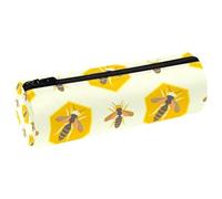 VAPOKF Astucci per matite con motivo api sul miele, astuccio in pelle PU per penne, cancelleria per studenti, organizer per trucchi, per donne, ragazze, ragazzi, bambini, scuola e ufficio, Multi