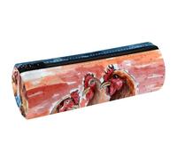 VAPOKF Astucci per matite con quattro galline nell'acqua, in pelle PU, astuccio per penne, cancelleria per studenti, astuccio per trucchi per donne, ragazze, ragazzi, bambini, scuola e ufficio, Multi