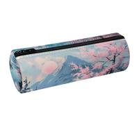 VAPOKF Astucci per matite con stampa del Monte Fuji del Giappone, in pelle PU, astuccio per penne, cancelleria per studenti, astuccio per trucchi, per donne, ragazze, ragazzi, bambini, scuola e