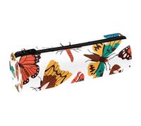 VAPOKF Astucci per matite con stampa di farfalle e falene, in pelle PU, astuccio per penne, cancelleria per studenti, astuccio per trucchi per donne, ragazze, ragazzi, bambini, scuola e ufficio, Multi