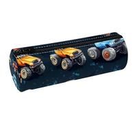 VAPOKF Astucci per matite con stampa di Monster Truck e Cars, in pelle PU, per studenti, cancelleria, trucchi, per donne, ragazze, ragazzi, bambini, scuola e ufficio, Multi, 20x6.3x6.3 CM, Astuccio