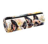 VAPOKF Astucci per matite con stampa di pastore tedesco, in pelle PU, astuccio per penne e cancelleria per studenti, astuccio per trucchi, per donne, ragazze, ragazzi, bambini, scuola e ufficio, Multi