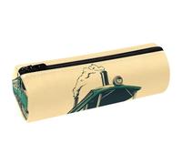 VAPOKF Astucci retrò con stampa treno verde, in pelle PU, astuccio per penne e cancelleria per studenti, astuccio per trucchi per donne, ragazze, ragazzi, bambini, scuola e ufficio, Multi, 20x6.3x6.3