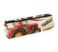 VAPOKF Astucci rossi con stampa di peperoni di mais, astuccio in pelle PU per penne e cancelleria per studenti, astuccio per trucchi per donne, ragazze, ragazzi, bambini, scuola e ufficio, Multi