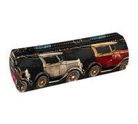 VAPOKF Astucci vintage con stampa di auto classiche, in pelle PU, astuccio per penne e cancelleria per studenti, astuccio per trucchi per donne, ragazze, ragazzi, bambini, scuola e ufficio, Multi