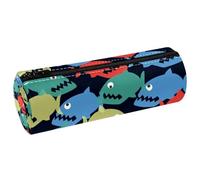 VAPOKF Astuccio colorato con pesci Piranha, in pelle PU, per penne, cancelleria per studenti, astuccio per trucchi, per donne, ragazze, ragazzi, bambini, scuola, ufficio, Multi, 20x6.3x6.3 CM