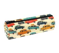 VAPOKF Astuccio colorato con stampa di auto e taxi, astuccio in pelle PU per penne, cancelleria per studenti, astuccio per trucchi, per donne, ragazze, ragazzi, bambini, scuola e ufficio, Multi