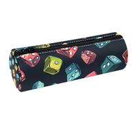 VAPOKF Astuccio colorato con stampa di dadi, in pelle PU, astuccio per penne e cancelleria per studenti, astuccio per trucchi, per donne, ragazze, ragazzi, bambini, scuola e ufficio, Multi, 20x6.3x6.3
