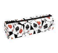 VAPOKF Astuccio con carte da gioco sparse Ace, astuccio portapenne in pelle ecologica in poliuretano, organizer per cancelleria per studenti, per donne, ragazze, ragazzi, bambini, scuola e ufficio