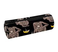 VAPOKF Astuccio con scimmia e buccia di banana, in pelle PU, per penne, cancelleria e trucchi, per donne, ragazze, ragazzi, bambini, scuola e ufficio, Multi, 20x6.3x6.3 CM, Astuccio