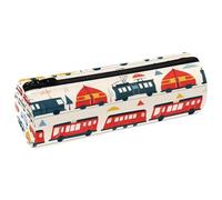 VAPOKF Astuccio con stampa a forma di autobus e treno, in pelle PU, per penne, cancelleria per studenti, per donne, ragazze, ragazzi, bambini, scuola, ufficio, Multi, 20x6.3x6.3 CM, Astuccio