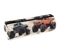 VAPOKF Astuccio con stampa di Monster Trucks, astuccio in pelle PU per penne, cancelleria per studenti, astuccio per trucchi, per donne, ragazze, ragazzi, bambini, scuola e ufficio, Multi, 20x6.3x6.3