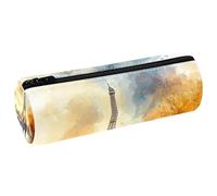 VAPOKF Astuccio con stampa "Lovers on the Paris", in pelle PU, per penne, cancelleria per studenti, astuccio per trucchi, per donne, ragazze, ragazzi, bambini, scuola e ufficio, Multi, 20x6.3x6.3 CM