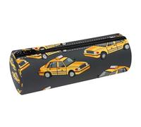 VAPOKF Astuccio giallo con stampa taxi, in pelle PU, per penne, cancelleria per studenti, astuccio per trucchi, per donne, ragazze, ragazzi, bambini, scuola, ufficio, Multi, 20x6.3x6.3 CM, Astuccio