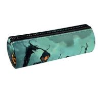 VAPOKF Astuccio in pelle a forma di zucca con albero morto di Halloween, portamonete, trousse per trucchi per studenti, cancelleria, scuola, ufficio