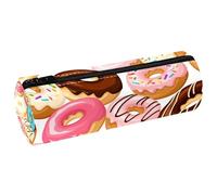 VAPOKF Astuccio in pelle colorata a forma di ciambella, per penne, matite, monete, cosmetici, cosmetici, cancelleria per studenti, scuola, ufficio, Multi, 20x6.3cm/7.9x2.5in, Astuccio per matite