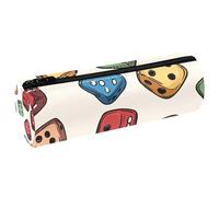 VAPOKF Astuccio in pelle colorata con dadi in stile cartone animato, per penne, matite, monete, cosmetici, cosmetici, articoli di cancelleria per studenti, scuola, ufficio