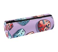VAPOKF Astuccio in pelle con dadi irregolari, per penne, matite, monete, cosmetici, cosmetici, cancelleria per studenti, scuola, ufficio, Multi, 20x6.3cm/7.9x2.5in, Astuccio per matite